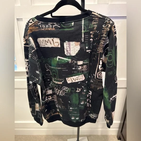 MM6 Maison Martin Margiela Black and Green Graphic Top - Picture 4 of 5